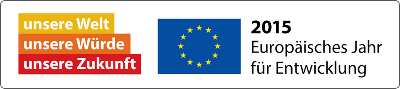 Das Logo zum Europäischen Jahr für Entwicklung 2015 in breiter Ausführung